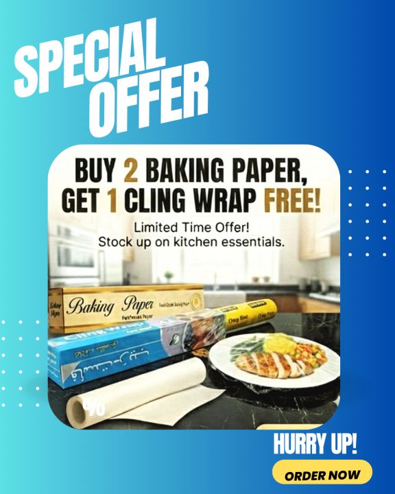 (Buy 2 Baking Paper, Get 1 Cling Wrap Free)Baking Paper/Butter Paper ...