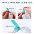 20/12/4PCS Cable Ties Cord Organizer Management Silicone Wire Holder Straps Zip Clips Reusable Tie Wraps Keeperwinder .