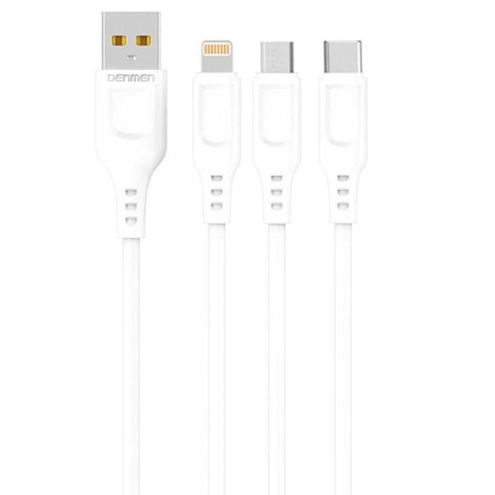 Denmen%202.4A%20Data%20Cable%20USB%20Micro%20Type-C%20Lightning%20iPhone%20Charging%20and%20Data%20Sync%201m%20PVC%20Cable%20-%20Image%203