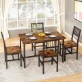 5Pcs Metal Frame  Dining Table Set 4 Chairs Modern set for Restaurant Home Luxury Dining Table Set. 