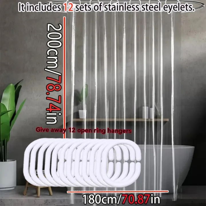 Transparent%20Bathroom%20Shower%20Curtain%20PEVA%20Waterproof%20Bathtub%20Curtains%20Easy%20Clean%20Wipe%20%20Mildew%20Proof%20Shower%20Curtains%20with%20Hooks%20-%20Image%207
