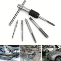 3-6mm T-shaped Tap Wrench 5pc Hand Tap M3-M8 Tapping Screwdriver Wrench Thread Tapping Hand Tool Set. 