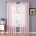 Glass Screen Window Transparent Screen Curtain Finished Window 100*200cm Thread Bar Solid Color Tulle Home Decoration Curtain. 