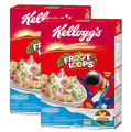 Kelloggs Froot Loops breakfast cereal Kelloggs loop grain puffed fruit flavor 150g. (2 boxes). 