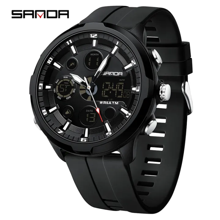 SANDA%209053%20G%20Style%20Men's%20Electronic%20Watch%20With%20Dual%20Displays%20Waterproof%20Night%20Light%20LED%20Men's%20Electronic%20Digital%20Watch%20-%20Image%206