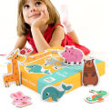 Children Kids Wooden Jigsaw Matching Puzzle Game Baby Early Learning Cognition Animal Fruit Traffic Educational Toys.