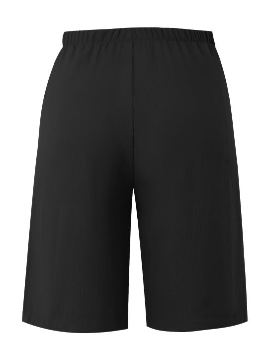 Plus%20Size%20Women's%20Beige%20Casual%20Drawstring%20Cargo%20Shorts%20Comfortable%20Summer%20Bottoms%20-%20Image%202