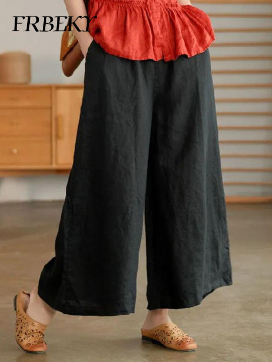 Women's%20Pants%20Summer%20Nine-point%20Wide%20Leg%20Pants%20Casual%20Loose%20Street%20Straight%20Pants%20Oversize%20Trousers%20Korean%20Fashion%20Streetwear%20-%20Image%205
