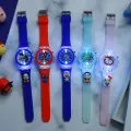 Disney Mickey Children Watches Girls Color Light Source Silicone Princess Elsa Kids Watch Boys Gift Clock Wrist. 