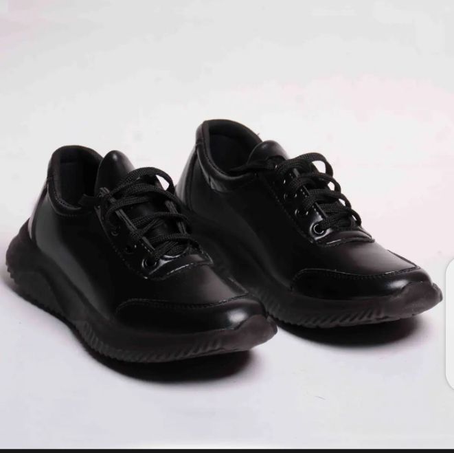 Boys Black shoes, comfortable,lace up, School shoes running