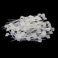 100 Pcs White Plastic Nylon Mark Tags Label Sticker Cable Zip Ties 2x11cm. 