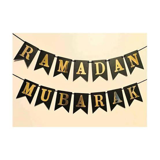 Ramadan Mubarak Party Decoration Islamic Hanging Card Banner