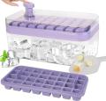 Ice Cube Tray with Lid & Bin, Upgraded One Button Release Ice Cube Trays, Ice Maker Mold for Freezer with Container, 32x2 PCS Tiny Ice Cube Tray Crushed Ice Tray for Chilling Drinks Coffee Juice. 