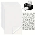 5PCS A4 DIY Water soluble embroidery stickers Sticky Water Soluble Embroidery Stabilizer Printable Paper Wash Away Stabilizer. 