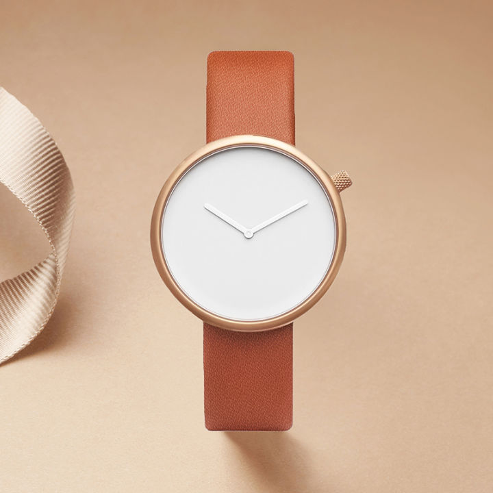 TOMI%20Women's%20Minimalist%20Style%20Leather%20Watch%20Women's%20Small%20Disc%20Scaleless%20Fashion%20Watch%20Minimalist%20Women's%20Leisure%20Quartz%20Watch%20-%20Image%204