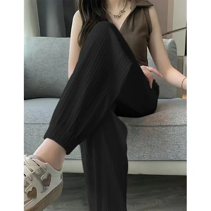 Ice%20Silk%20Casual%20Wide%20Leg%20Harem%20Pants%20Trousers%20Solid%20Elastic%20Waist%20Women%20Clothing%20Sweet%20Streetweat%20Summer%20Ankle-Length%20Pants%20New%20-%20Image%206