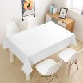 220*130cm White Plastic Tablecloth Plastic Table Cloth Disposable Tablecloths Tablecloths for BBQ Party Fine Dining Wedding. 