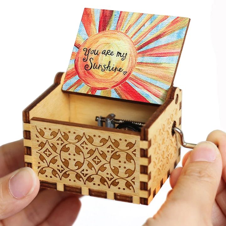 HOT%20Wooden%20Hand%20Crank%20Black%20Jurassic%20Park%20Music%20Box%20Children's%20Holiday%20s%20Christmas%20s%20New%20Year%20%20-%20Image%205