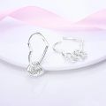 2024 New Sterling Silver S925 Multicolor Multi-Ring Heart-Shaped Earrings Simple Fine Jewelry Women Girls Fashion Party Gift. 