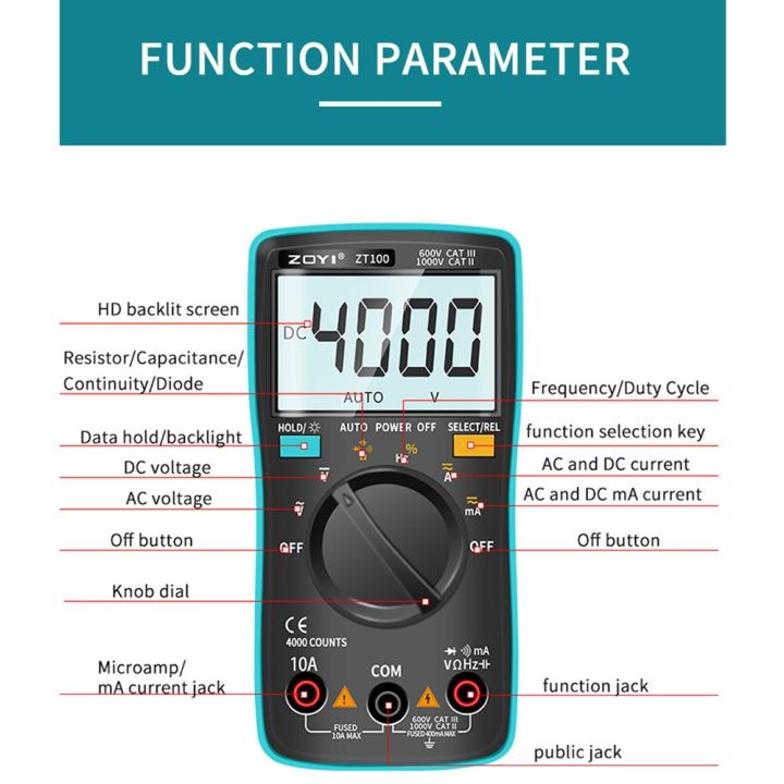 ZOYI%20ZT100%204000%20Counts%20Digital%20Multimeter%20Esr%20Meter%20Testers%20Automotive%20Electrical%20Dmm%20Transistor%20Peak%20Tester%20Capacitance%20Meter%20-%20Image%203