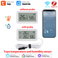 Tuya Zigbee WiFi Temperature Humidity Sensor with External Probe Thermometer Hygrometer APP Remote Control Workwith SmartLife. 