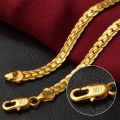 18K Gold/Silver Color 6mm Full Sideways Necklace 8/18/20/24 Inch Chain For Woman Men Fashion Wedding Engagement Jewelry.