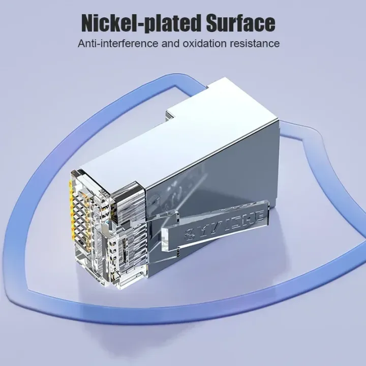 SAMZHE%2010/100pcs%20RJ45%20Connector%20Cat6a%20Cat7%20RJ45%20Plug%20Shielded%20FTP%208P8C%20Network%20Crimp%20Connectors%20Crystal%20Heads%20Gold%20Plated%20-%20Image%204