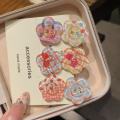 4pcs cute jelly color-block flower hair clip sweet girl candy duck mouth clip ins edge clip small fresh hairpin. 