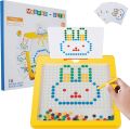 Magnetic drawing board toy for kids - Montessori Educational puzzle toy-doodle board with magnetic beads for boys & girls - size 9*7.5 inches. 