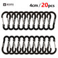 Booms Fishing CC1 Multi-Use Carabiner Clip 20pcs Small Caribeener Clips Mini Keychain 4cm Aluminum D Ring Fishing accessories. 