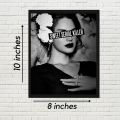 Aesthetic girl wall frame black theme room decor. 