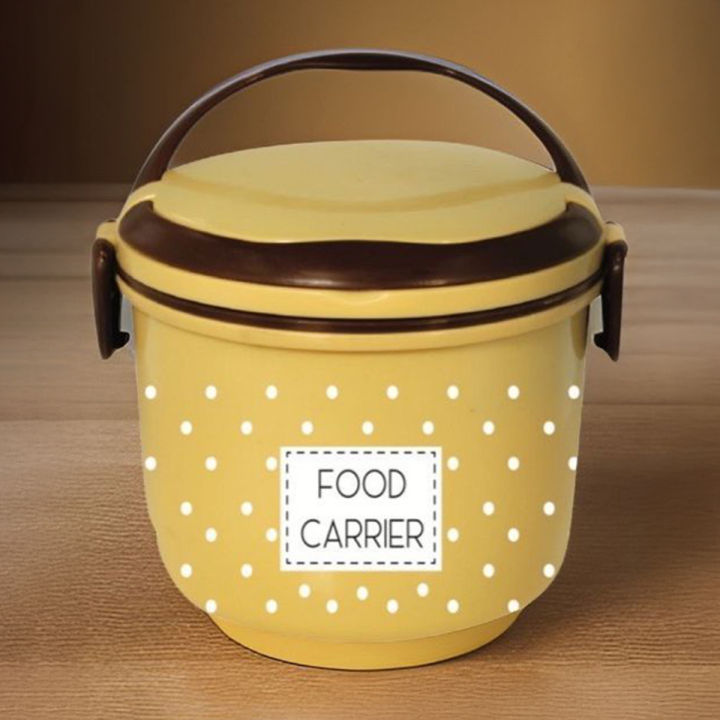 Double Layer Tiffon Lunch Box Food Carrier with Insulation Mix/Random Color Ideal for Travel Work and Picnics