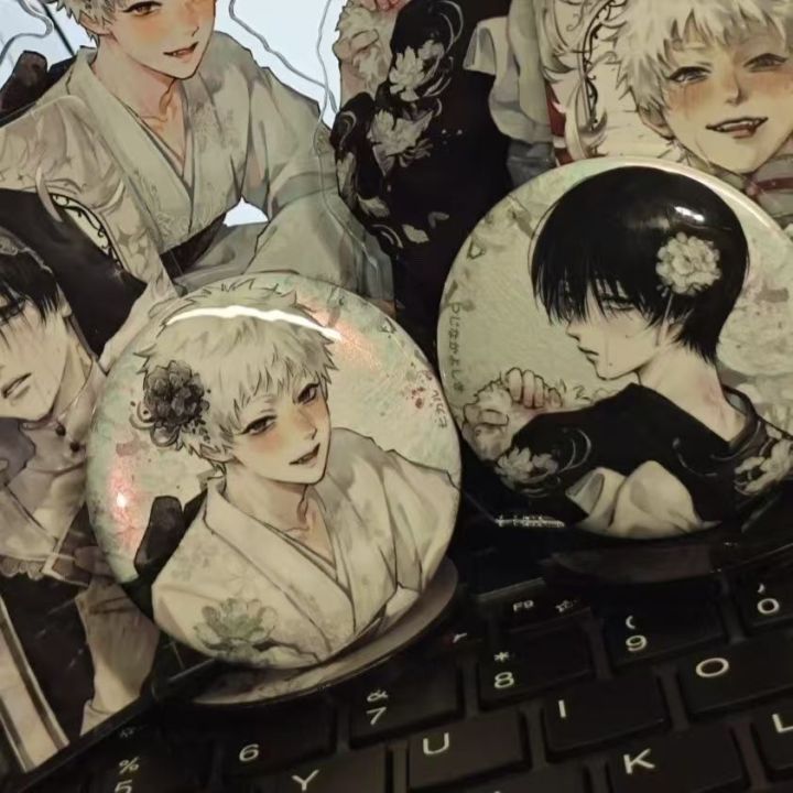 Anime The Summer Hikaru Died Yoshiki Tsujinaka Hikaru Figure Tinplate Brooch Backpack Clothes Collar Pin Badge Accessories Prop