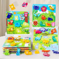 Children's 3D Puzzle Animal Transportation Sea Animal Fruits Early Education Fun DIY Paste Puzzle Toys for Kids . 