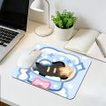 Cute Penguin Cartoon Mouse Pad - Blue Kawaii Style Gaming Desk Mat. 