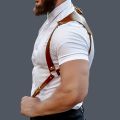 UYEE Men's Pants Leather Adjustable Backpack Shoulder Straps Fashion Adult Belt. 
