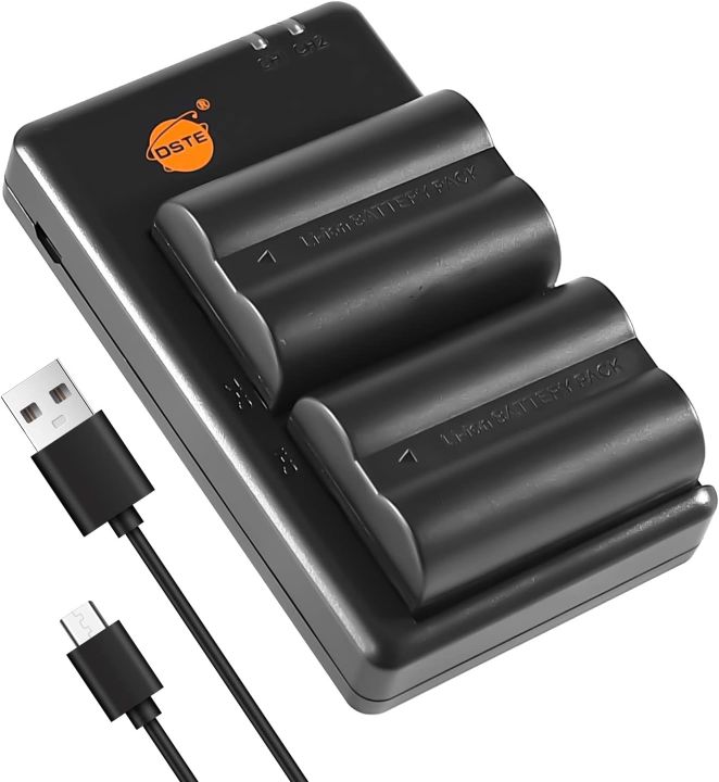 DSTE 2PCS NP-400 D-LI50 (2300mAh/7.4V) Battery Charger Set Compatible for Pentax K10D, K20D Camera