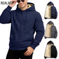 Winter Lambswool Zipper Hoodies Thicken Warm Jackets Long Sleeve Sweatshirts Casual Sports Fleece Black Coats Hooded Men Coat To.