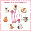 8Pcs Cat Brush Beauty Kit With Pet Nail Clippers And Files Pet Self-Cleaning Kit Flea Comb Pet Shampoo Bath Brush Pet Sheddin. 