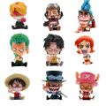8-10cm Anime Figure One Piece Monkey D Luffy Roronoa Zoro Kawaii Toys Q-Version Figural Nendoroid Car Decoration PVC Model Gift. 