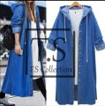jeans fabric long coat for winter. 