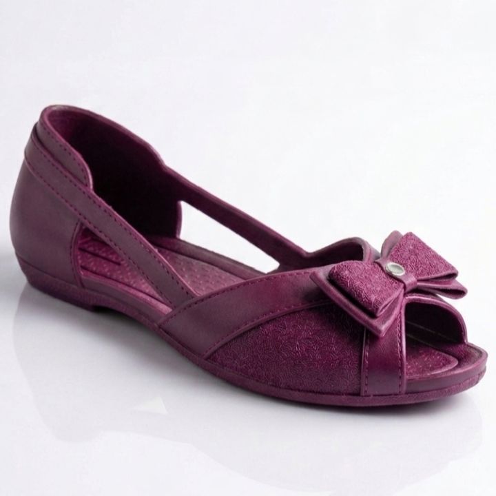 Women Open Mouth Flat Pumps & Loafers Bow Style Flat Shoes Nylon