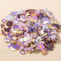 10pcs Mixed Cute Enamel Purple Charms Daisy Flower Heart Butterfly Animal Pendant for Earring Necklace Diy Jewelry Accessory.