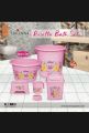6piece plastic bathroom set / best washroom set for use / available in 3 diffrent colour beige blue pink / pure high quality plastic/. 