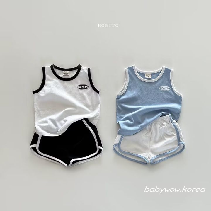 TZ24040%20summer%20Korean%20version%202025%20new%20baby%20pure%20cotton%20sports%20casual%20vest%20shorts%20two-piece%20set%20-%20Image%202