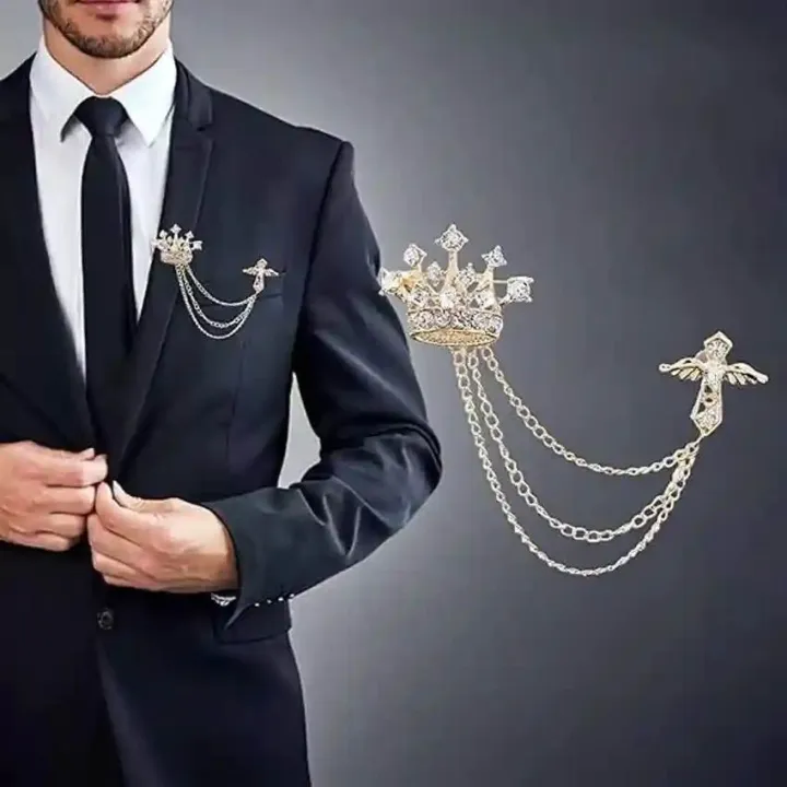 Crown%20Brooch%20Lapel%20Pin%20For%20Shirt%20Jacket%20Coat%20Wedding%20Party%20For%20Men%20-%20Image%204