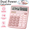 12 Digit Dual Power Calculator Solar Powered Accounting Office Portable Calculator Student Computer. 