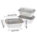 10Pcs Disposable Aluminum Foil Baking Pans With Lids - Rectangular Containers For Cakes Muffins Bread Food Storage & Takeout.