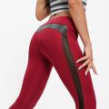Sports Running Fitness Pants Mesh Breathable Splicing Cropped Pants High Waist Slim Fit Hip Lifting Yoga Pants Women Leggings.