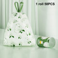 10/50/100PCS Kitchen Bathroom Disposable Drawstring Garbage Bag Printed Thickened Portable Garbage Bag Cartoon Home. 